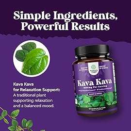 Kava Kava Root Extract Supplement 1000mg - Fast Acting Herbal Support with Kavalactones for Balanced Mood - Relax Calming Capsules for Stress Support & Better Sleep - 60 Servings