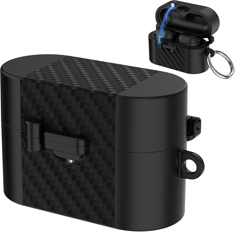Miimall Funda de silicona compatible con Sony WF-1000XM6, atracción magnética, antiarañazos, a prueba de golpes, a prueba de polvo, para hombres y mujeres, funda protectora completa para auriculares inalámbricos Sony WF-1000XM6 (negro)