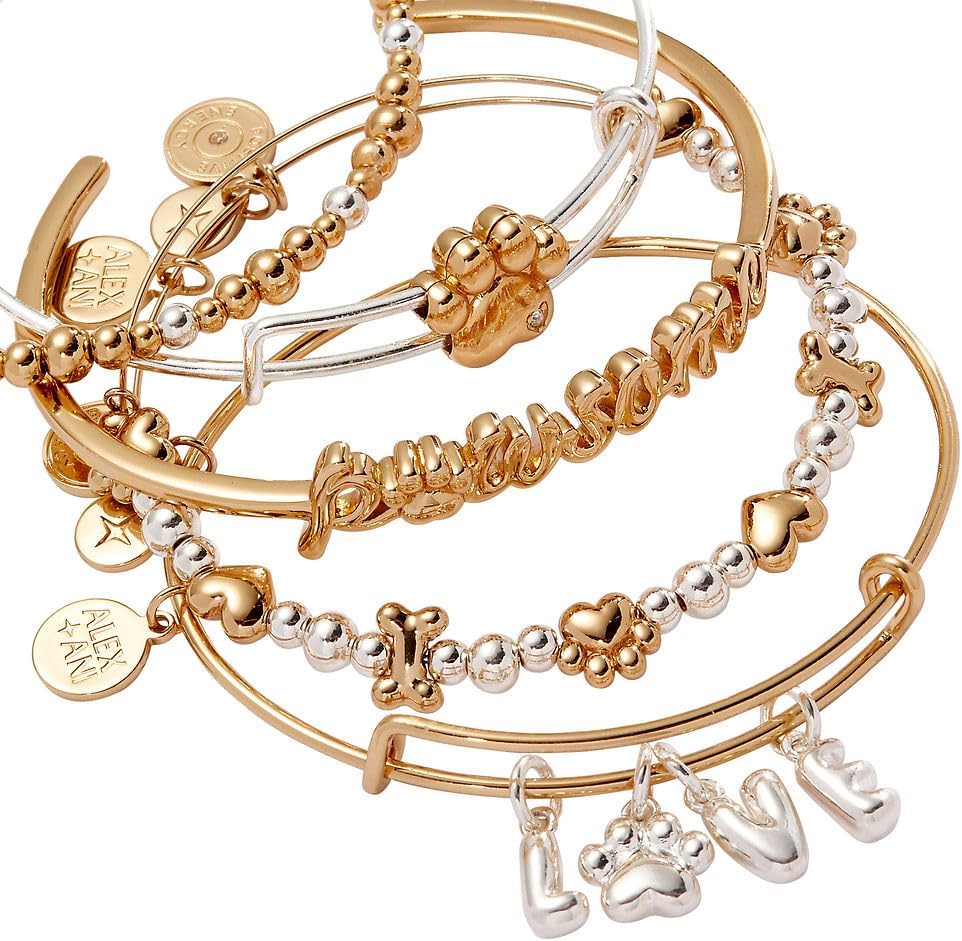 Alex and Ani Puppy Love Bangles, Set of 5