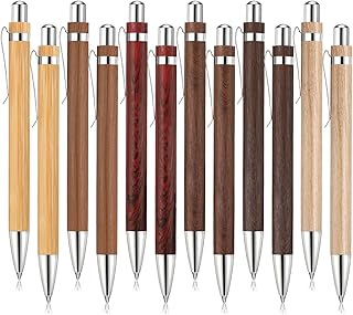 Sayglossy 12 Pcs Bamboo Pens Employee Appreciation Gifts Engraving Wooden Ballpoint Pens Must Have for Writing Office Staff Coworkers(Elegant Color)