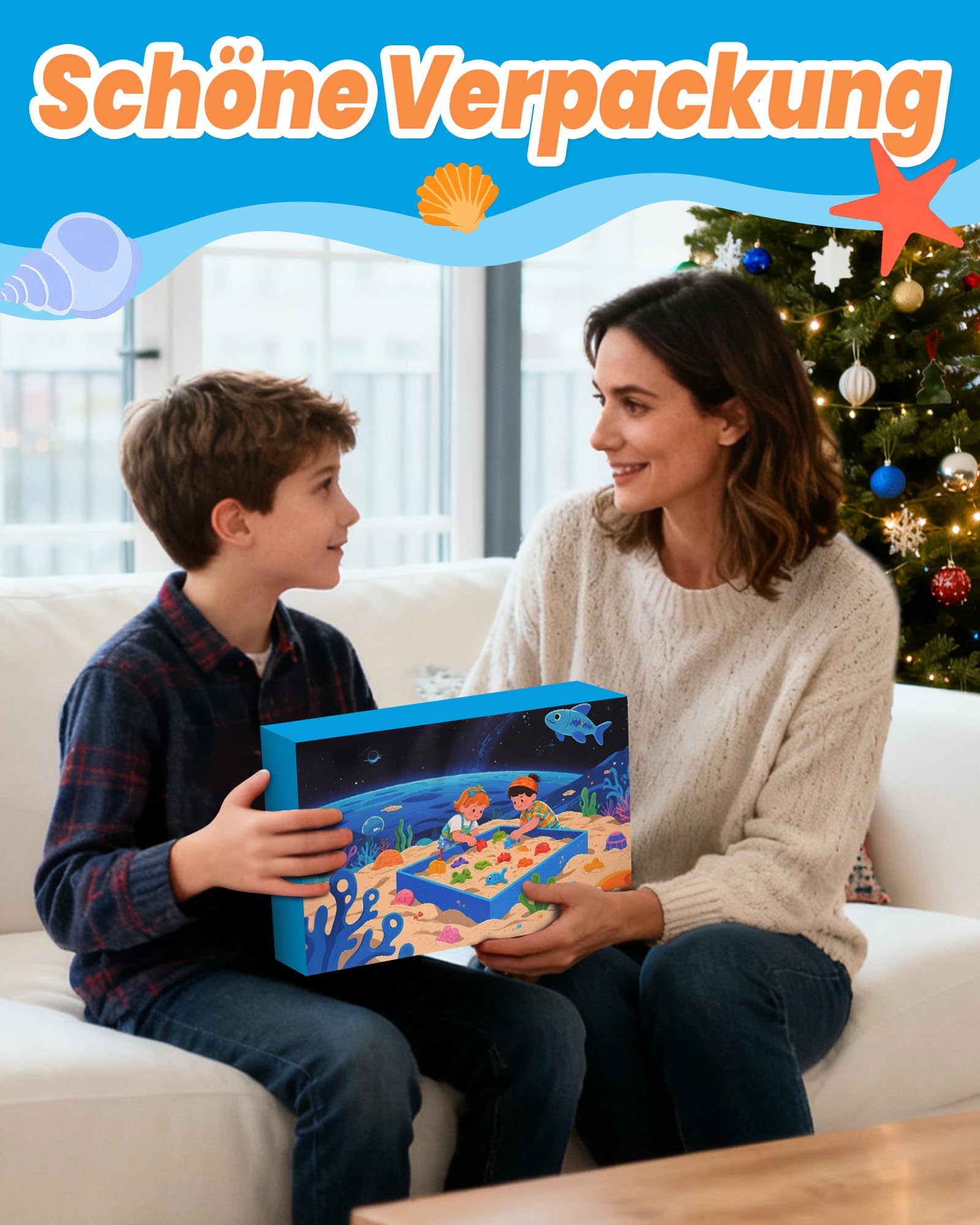 Velozenithize Magic Sand Set, Zaubersand Set Enthält 1 kg hochwertigen blauen weltraumsand, Geeignet für Kindergeburtstage, Weihnachten usw