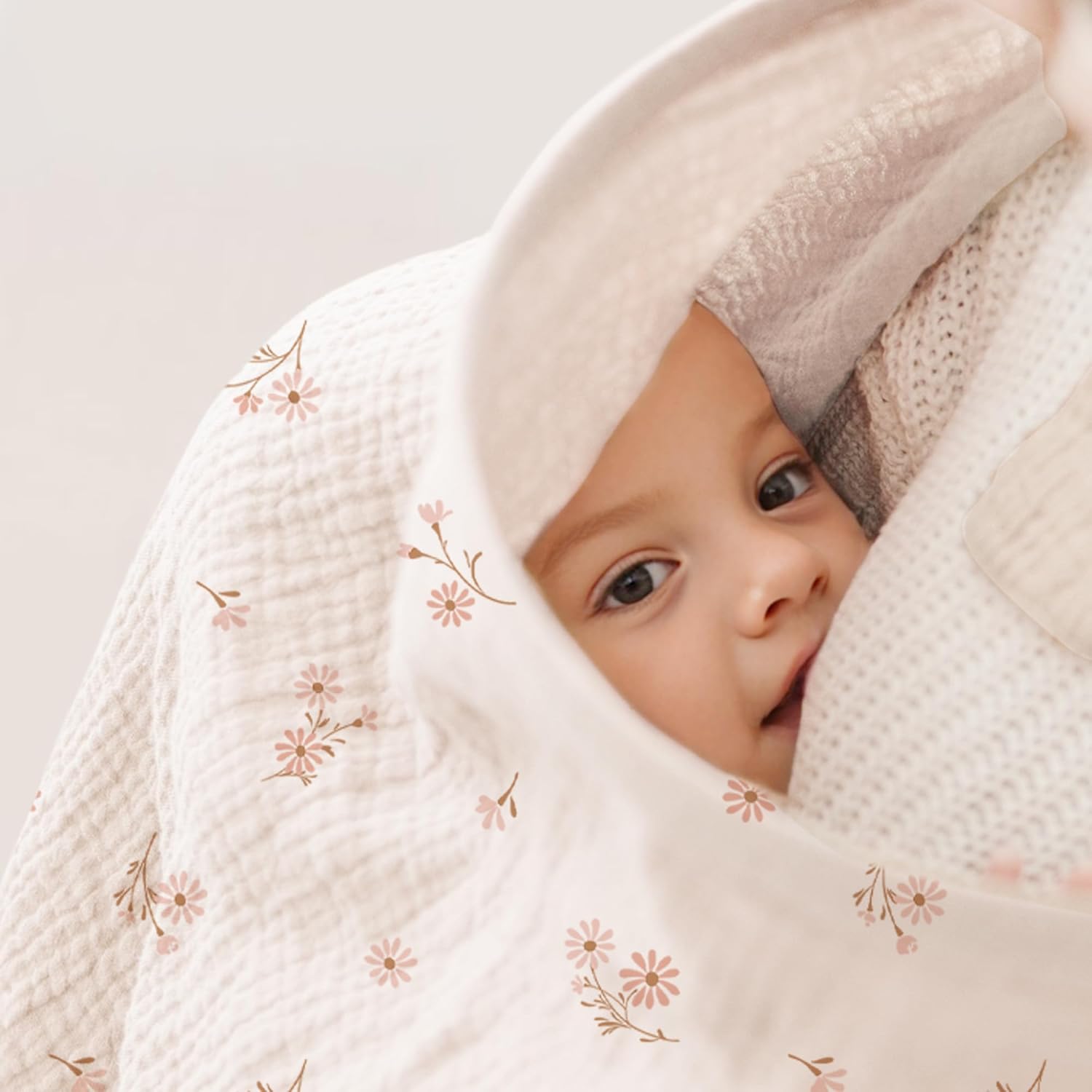 2 Pack Muslin Nursing Cover for Breastfeeding, Soft & Breathable 100% Cotton Breastfeeding Cover up