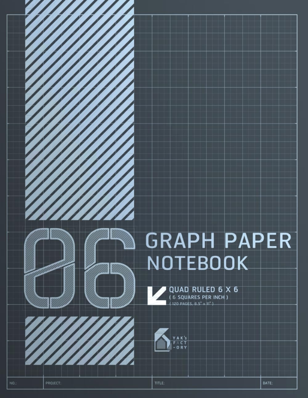 Architects Graph Paper Notebook Quad Ruled 6x6 (6 Squares/Inch) Light Gray Lines (Inch Grid Highlight) 120 pages (8.5x11): Modern Grid Graph Paper ... Presentation, Gradient Cover (Mountain Rock)