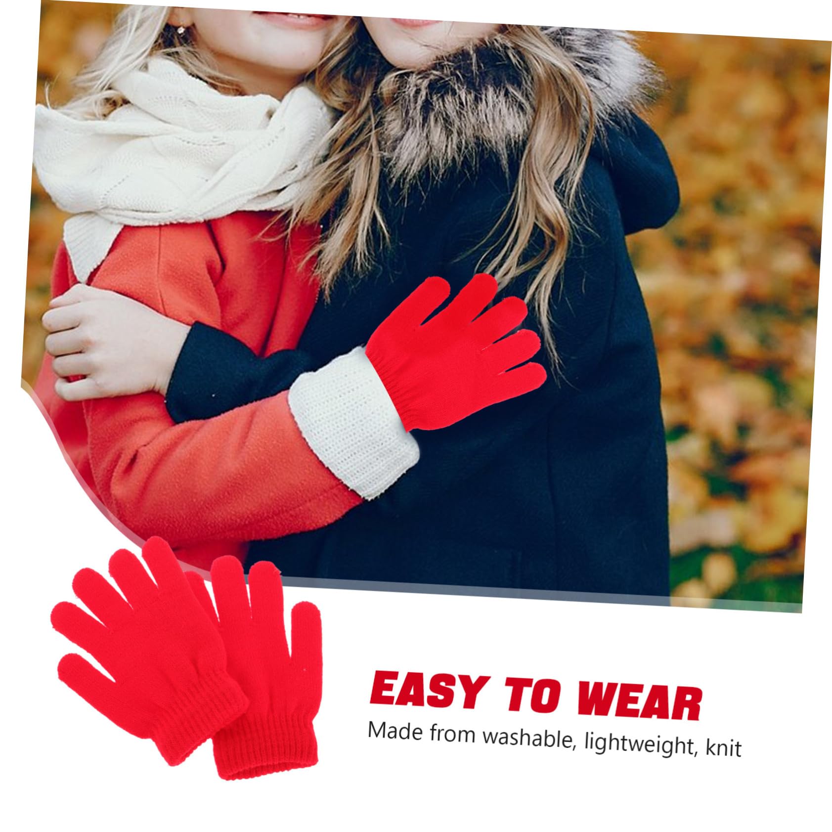Guantes de Punto para Guantes Cálidos de Cinco Dedos Tejidos Invierno y Elásticos y para Exteriores