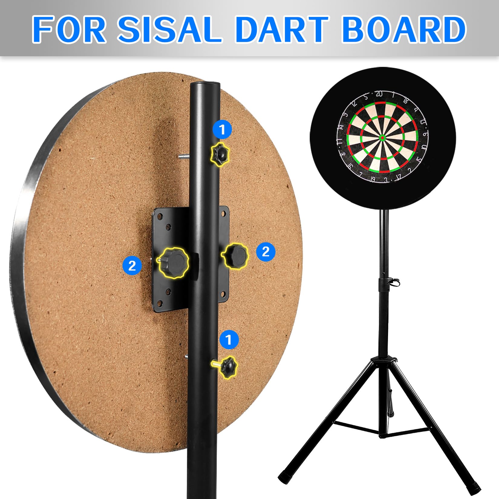 Turnart Supporto per Freccette, Accessori per Bersaglio Elettronico, 106-200 cm, 3,7 kg