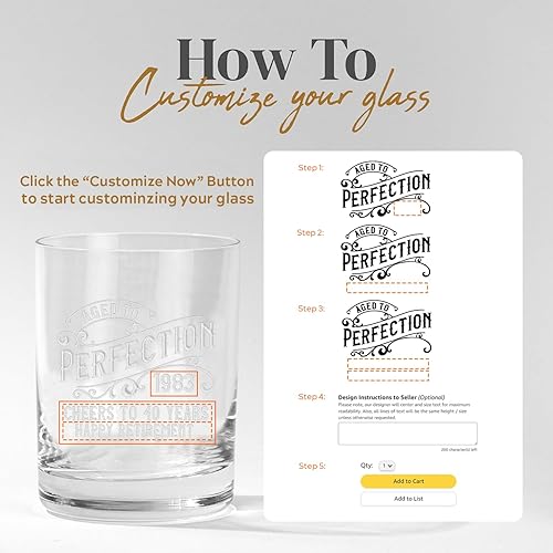 Miniatura 4 de Vaso de whisky de cumpleaños personalizado, regalo de cumpleaños número 30, 40, 50, 60 para él, papá, chicos, regalo de bourbón personalizado,