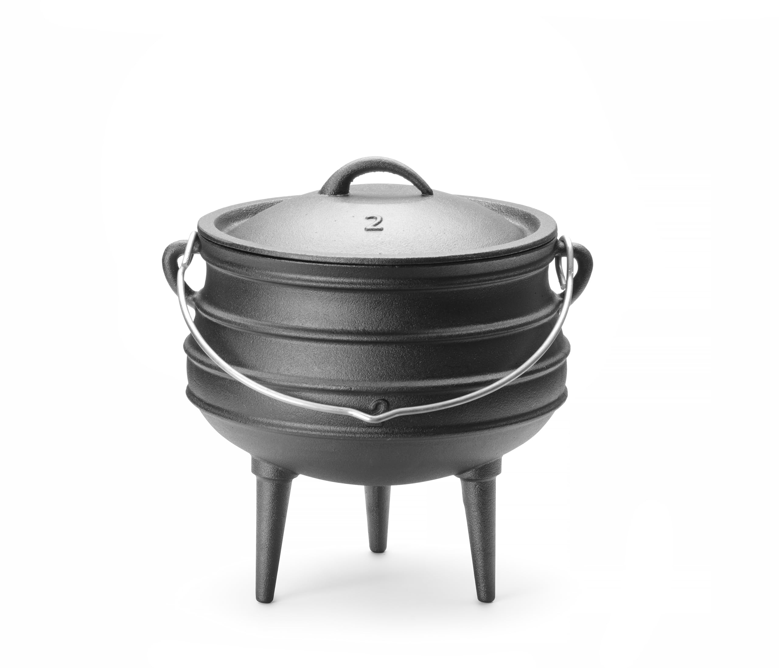 HENDI Pentola in ghisa a 3 gambe, tipo potjie sudafricano, con coperchio e manico ad arco, per fuoco aperto e forno, 6L, ⌀245x(H)280mm