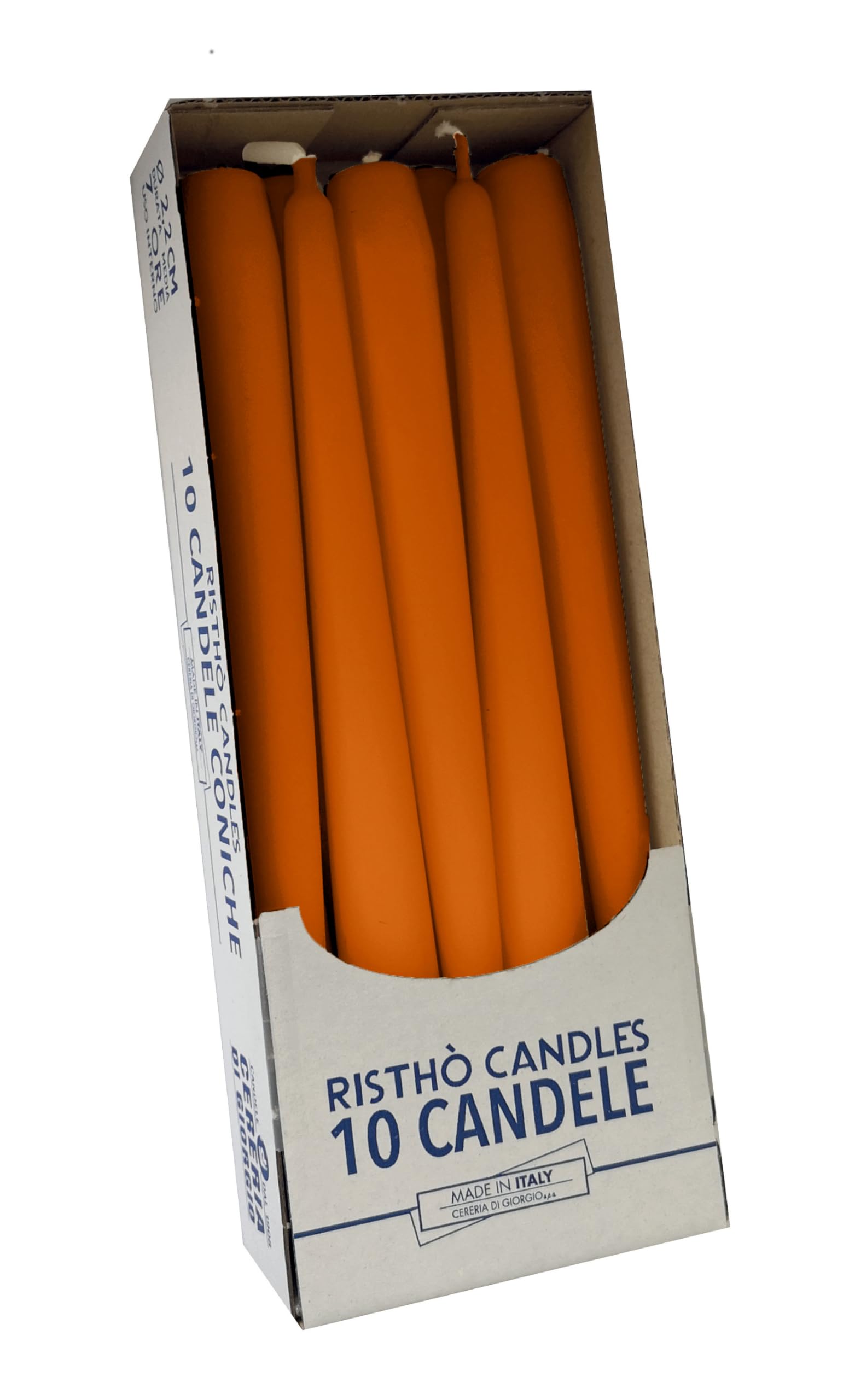 10 Candele Coniche In Cera Vegana 25 Cm | Terracotta, Durata 7h, Inodore, Made In Italy – Cereria Di Giorgio
