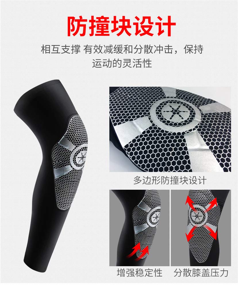 Manchon de compression complet pour genouillères BaronHong pour le sport, le basket-ball et le football (noir, L)