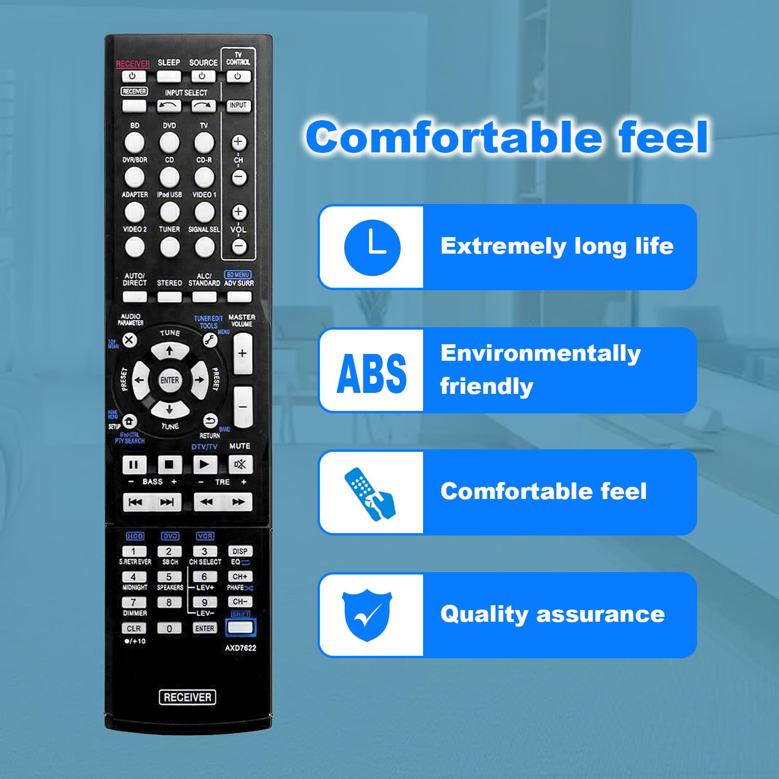 Elprico Telecomando Sostitutivo per Ricevitori Pioneer AXD7690 VSX323K VSX423 VSX‑322‑K VSX‑523‑K