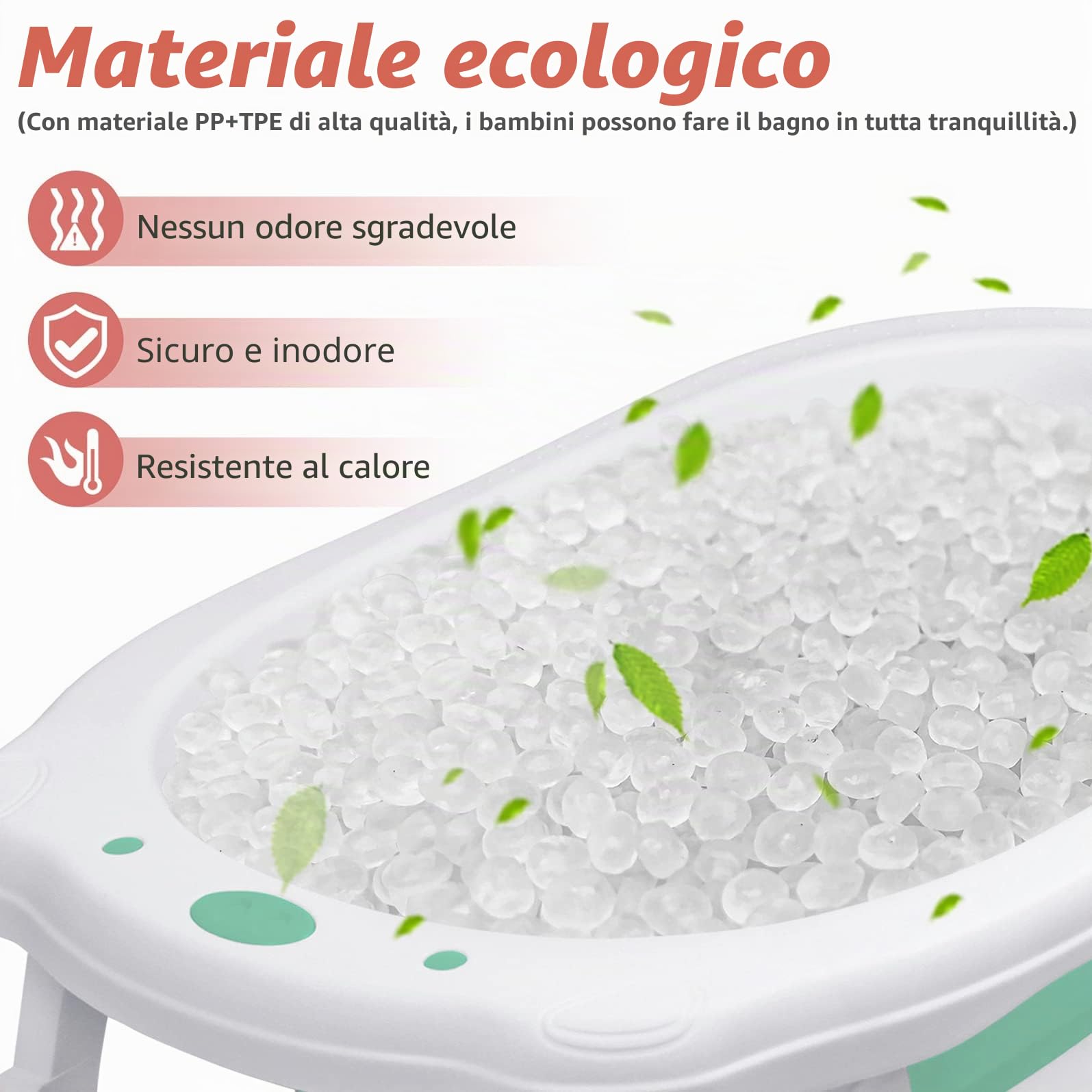 LZQ Vasca da bagno per bambini, pieghevole, con tappetino per il bagnetto, rete per il drenaggio, stabile, antiscivolo, portatile, adatta per bambini da 0 a 8 anni (verde)