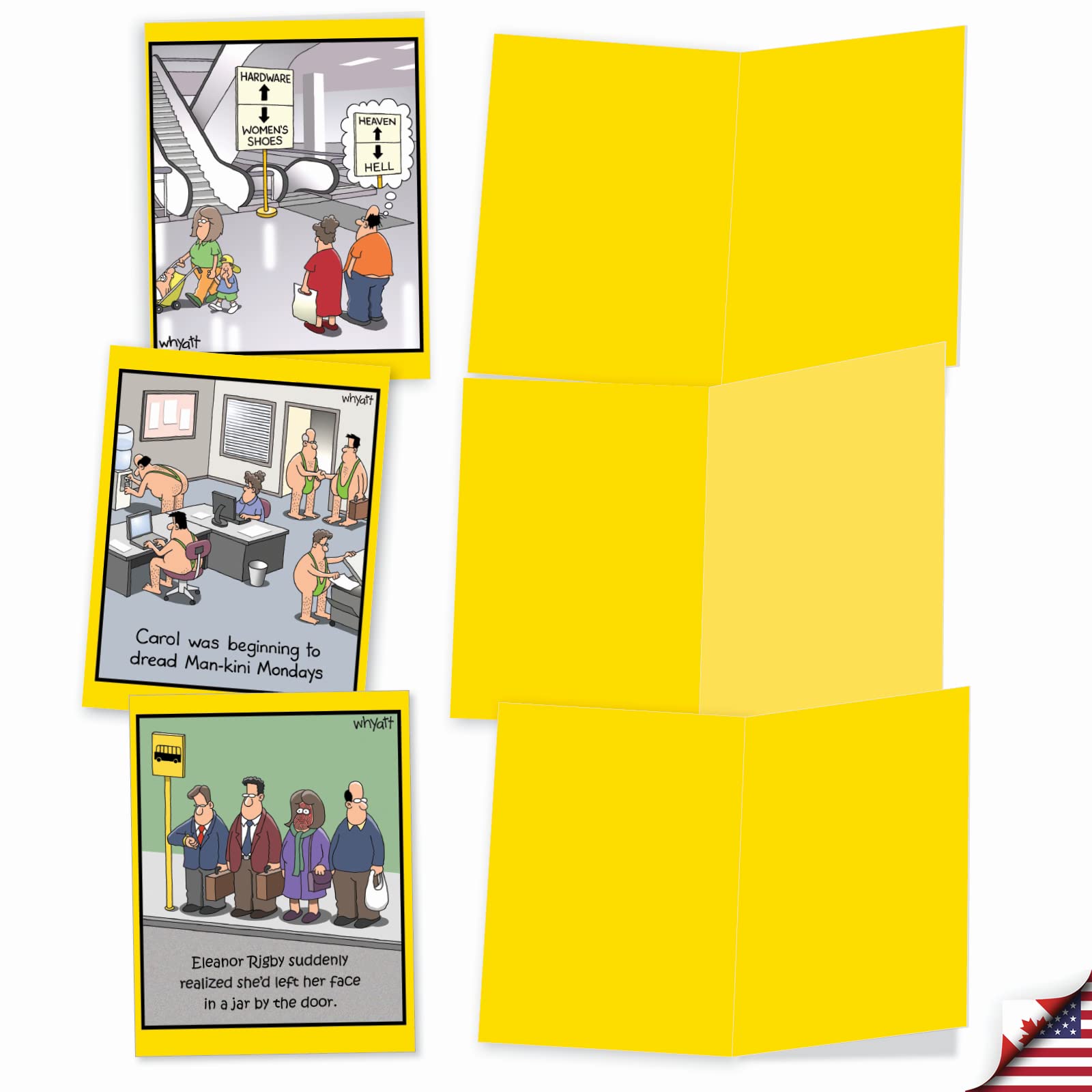 The Best Card Company M6463OCBsl The Duplex: 10 Assorted Blank All-Occasion Note Cards Featuring an Assortment of Favorite and Funny Tim Whyatt Cartoons - Image 4