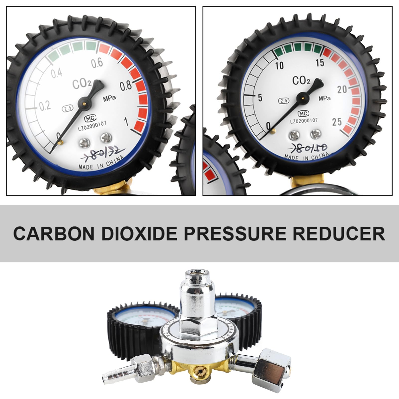 TOPINCN Régulateur De Pression pour Gaz De Protection Argon/CO2 Détendeur Dioxyde De Carbone Bière Kegerator Détendeur
