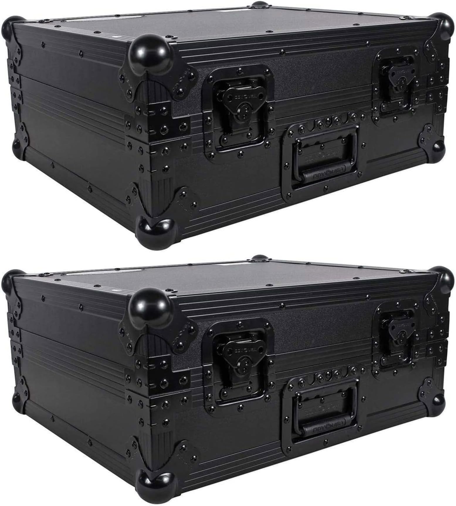 2 Odyssey FZ1200BL Technics 1200 Style Turntable Cases for Numark/Stanton Mixers