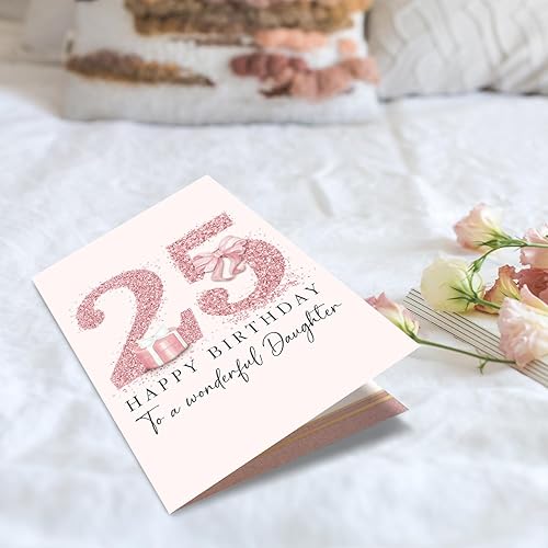 Miniatura 7 de Tarjeta de cumpleaños número 25 de Spercy para hija, tarjeta de cumpleaños número 25 para niñas, regalo de 25 años de mamá, papá, padres