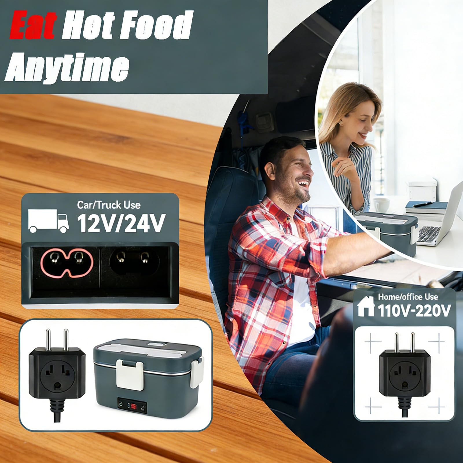Scaldavivande elettrico, 1,5 l, a riscaldamento rapido, con set da tavola e borsa termica, per ufficio, scuola e uso in movimento, facile da pulire