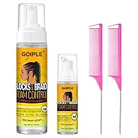 Vista 10 de Mousse de trenzado de espuma para trenzas, trenzas, rastros, sin escamas, agarre extra, estilo de alto brillo e hidrata, mousse para trenzar