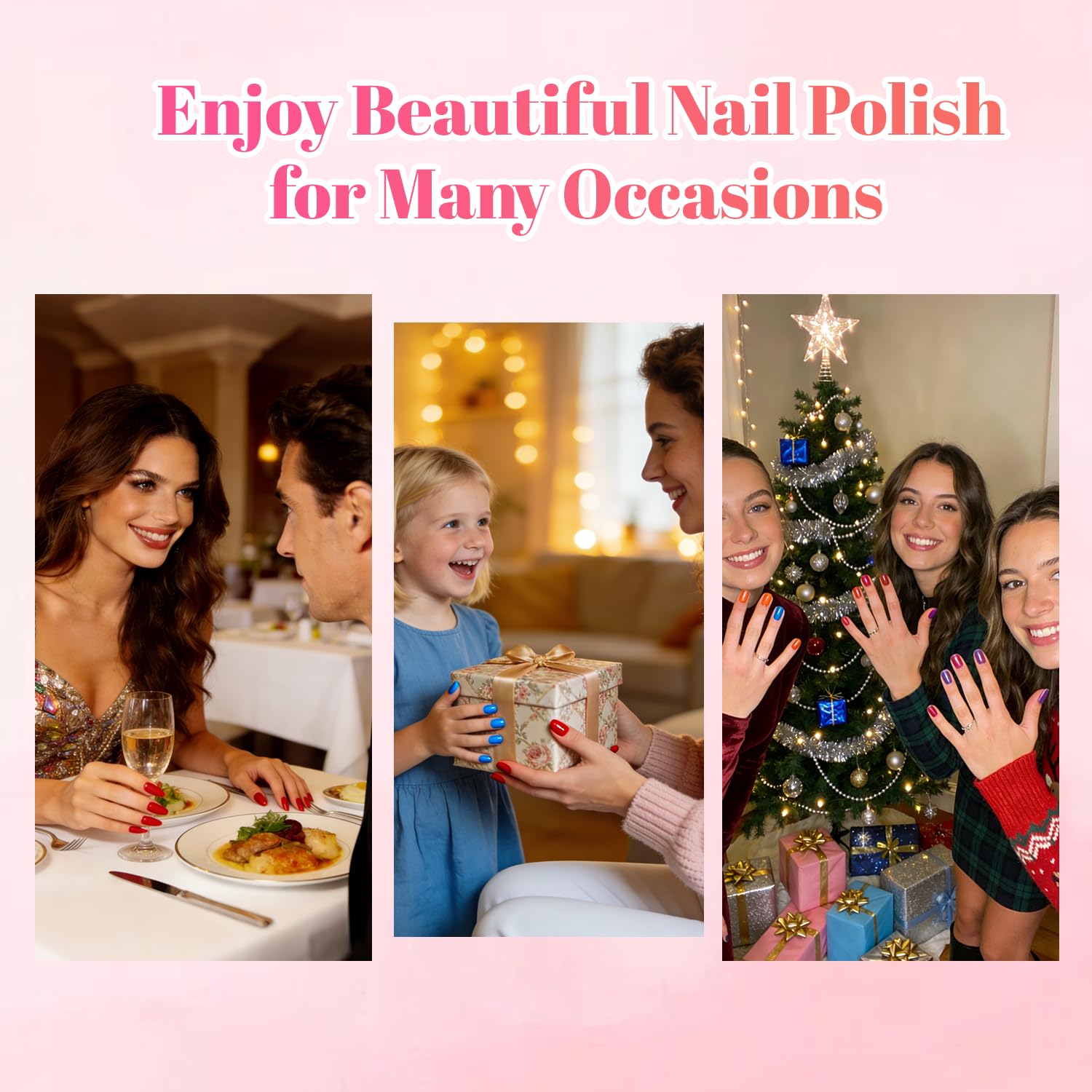JODSONE 32 Colors Quick Dry Nail Polish Set 0.17 fl.oz,Valentines Nail Polish Set with 1 Top Coat & 2 Base Coat,Totaling 35Pcs,Air Dry & Long Lasting Nail Art DIY Home Manicure Gift for Women