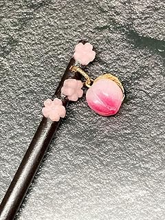 ■ ■チェコガラスの桃かんざし■