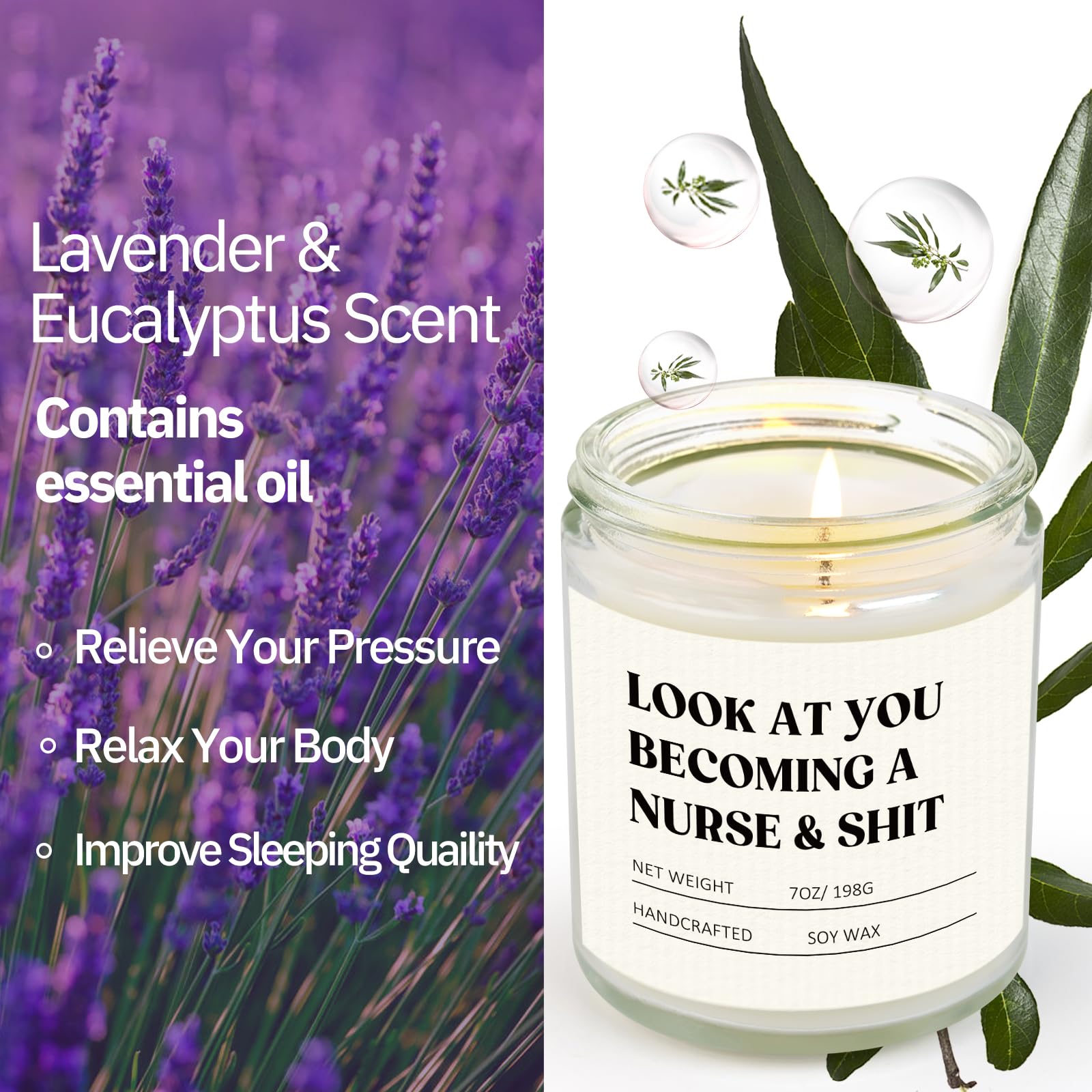 Craftique Nurse Gifts for Women Men, Nurses Week/Day/Appreciation Gifts- Funny Nurse Candle- Cool Graduation/Birthday/LPN RN Gift for Nurses, Nursing Student Gift, Nursing School, Future/New Grad