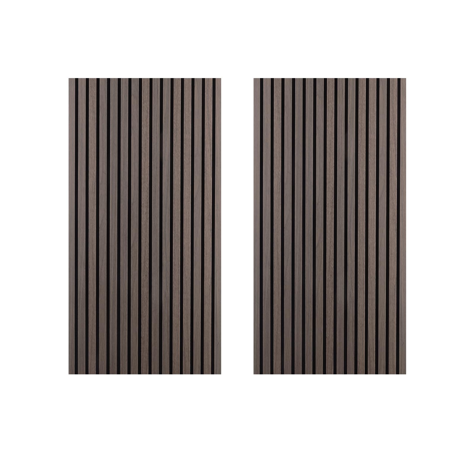 Decoranddecor Acoustic Slat Wood Wall Panels and Ceiling Panelsling Decorative 3D MDF 120 cm x 60 cm - Smoked Oak - 2 Pack
