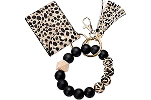 Silicone Beaded Leopard Print Keychain