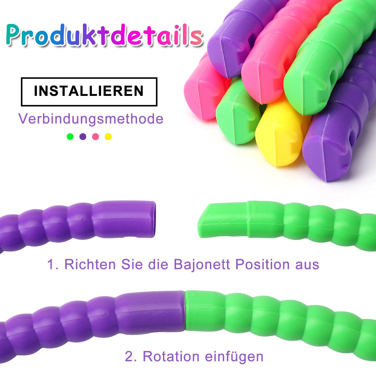 Hula Hoop - Aro para niños a partir de 4 años, diseño desmontable y ajustable para gimnasia, fitness, baile