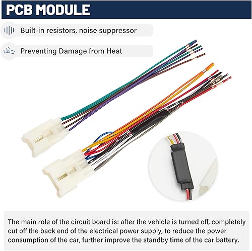 Miniatura 2 de RED WOLF Arnés de cableado de radio para automóvil, resistencias integradas, protege los vehículos, reemplazo de batería para Toyota Tundra