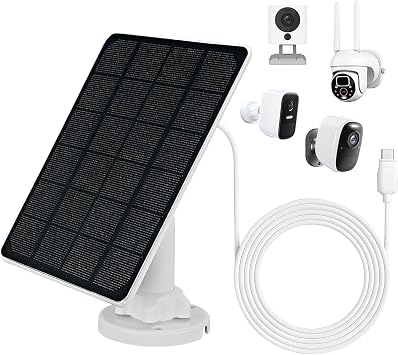 Security Camera Solar Panel | 360 Degree Adjustable IP66 Waterproof Wall