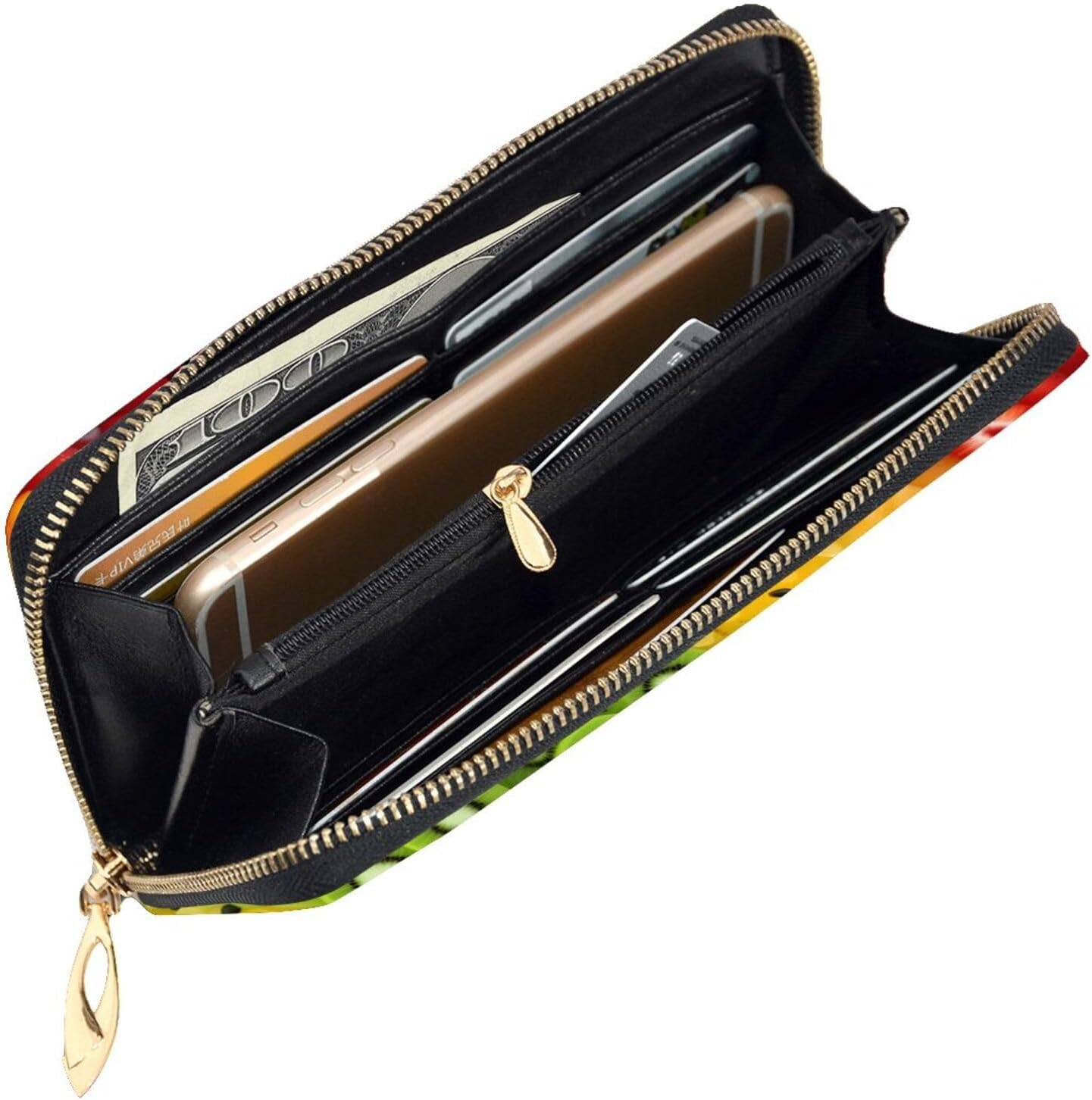 Fresh fruit Women's wallet, clutch wallet, with zipper, large capacity.