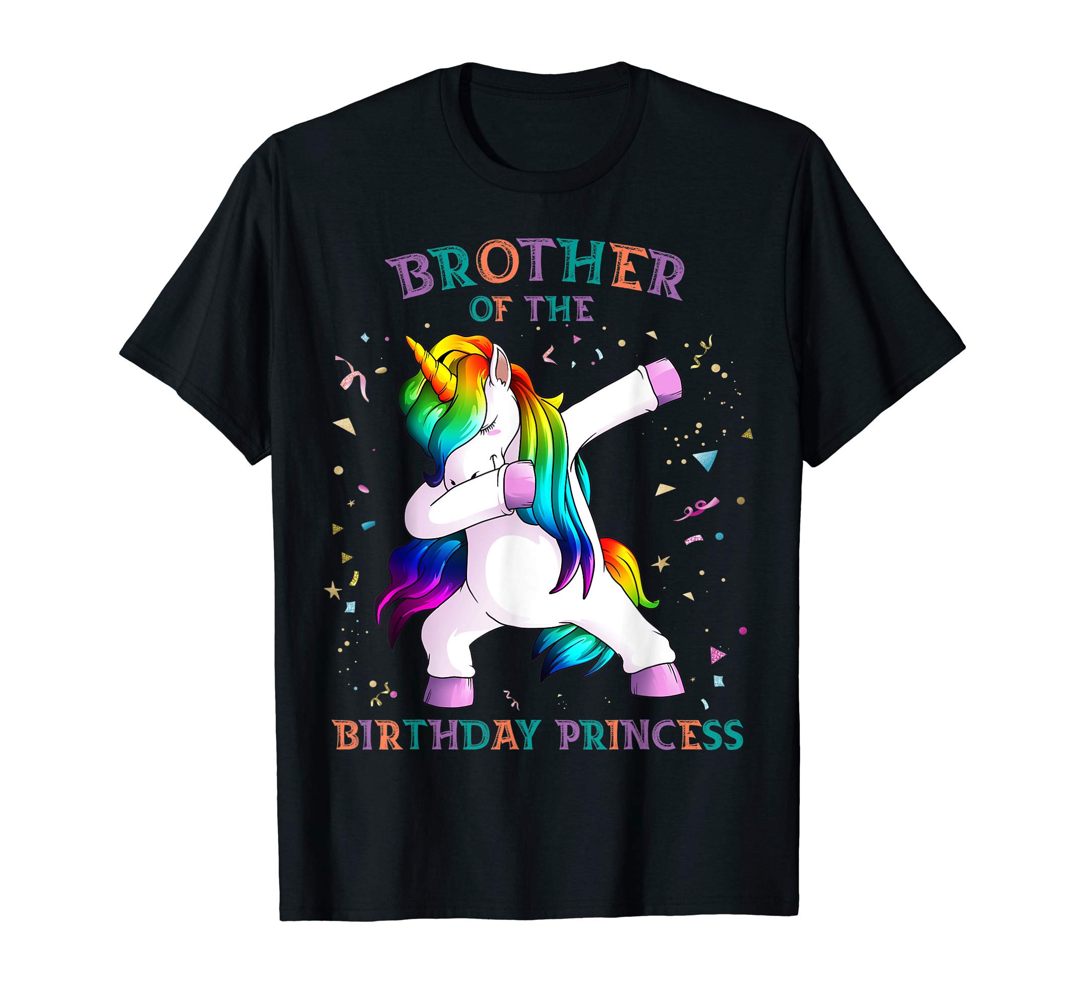 Brother of Birthday Princess Dab Unicorn Bro Rainbow Gift T-Shirt