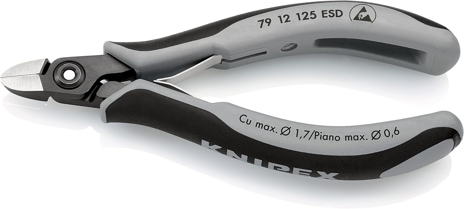 KNIPEX Tools - Precision Electronics Diagonal Cutters, ESD (7912125ESD)