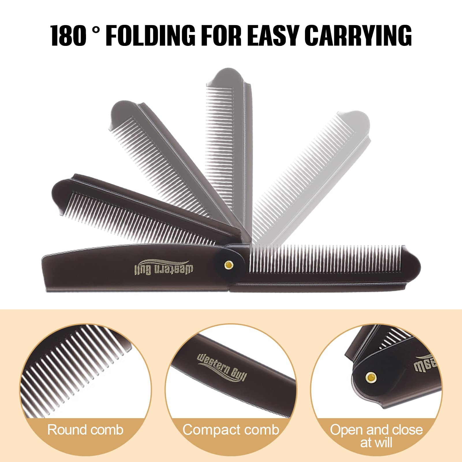 Folding Beard Comb Beard Comb For Men Stainless Steel