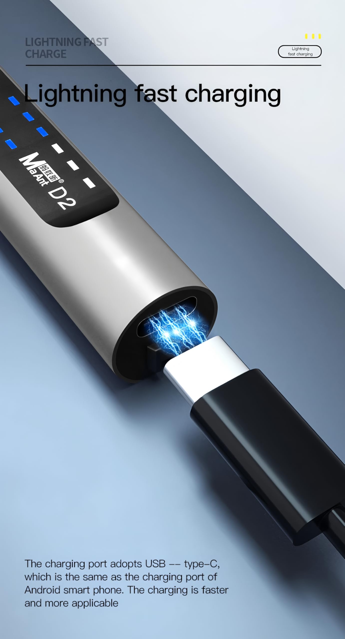 MaAnt D1 Intelligent Charging Polier-Schleifstift zum Schleifen, Schneiden, Bohren, Schnitzen und Demontieren von Gesichts-Latticewerkzeugen (D1)