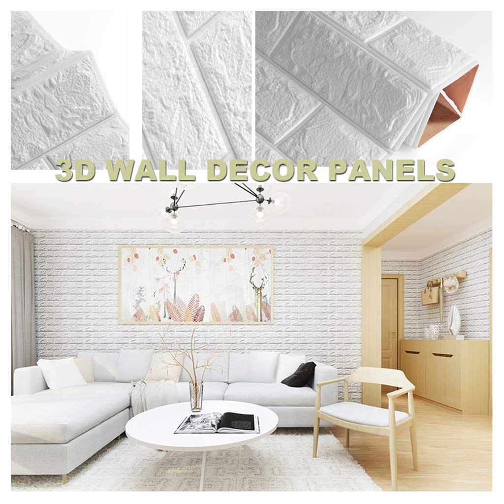 Amazon Co Jp 3d壁紙 レンガ調 Diyシール シート立体 壁用 レンガ 貼るだけ レンガシート 壁材 クッションブリック ホワイトレンガ調 リアル風レンガ クッションレンガ 白 壁用 レンガタイル 77cm 70cm Size 100 Pieces Diy 工具 ガーデン