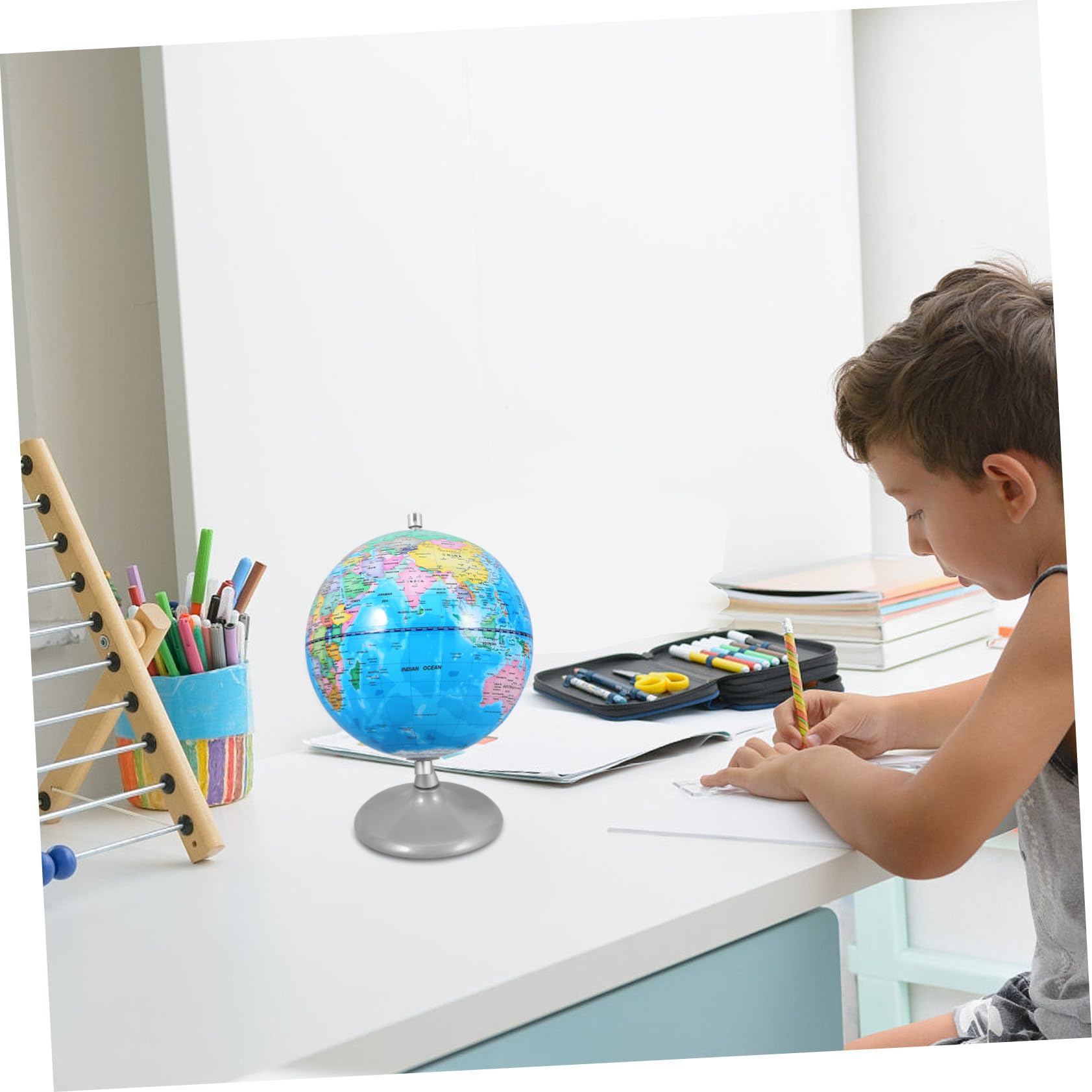 WOONEKY Ziemski z Obrotową Podstawą Dekoracja Edukacyjna dla Chłopiec Dziewczynka Pomoc Naukowa Do Geografii Model Do Nauki i Ozdoby Biurka