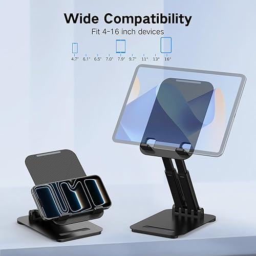Miniatura 6 de Soporte para tablet para iPad, soporte ajustable para tablet para escritorio, soporte plegable para monitor portátil compatible con tabletas de 4 a