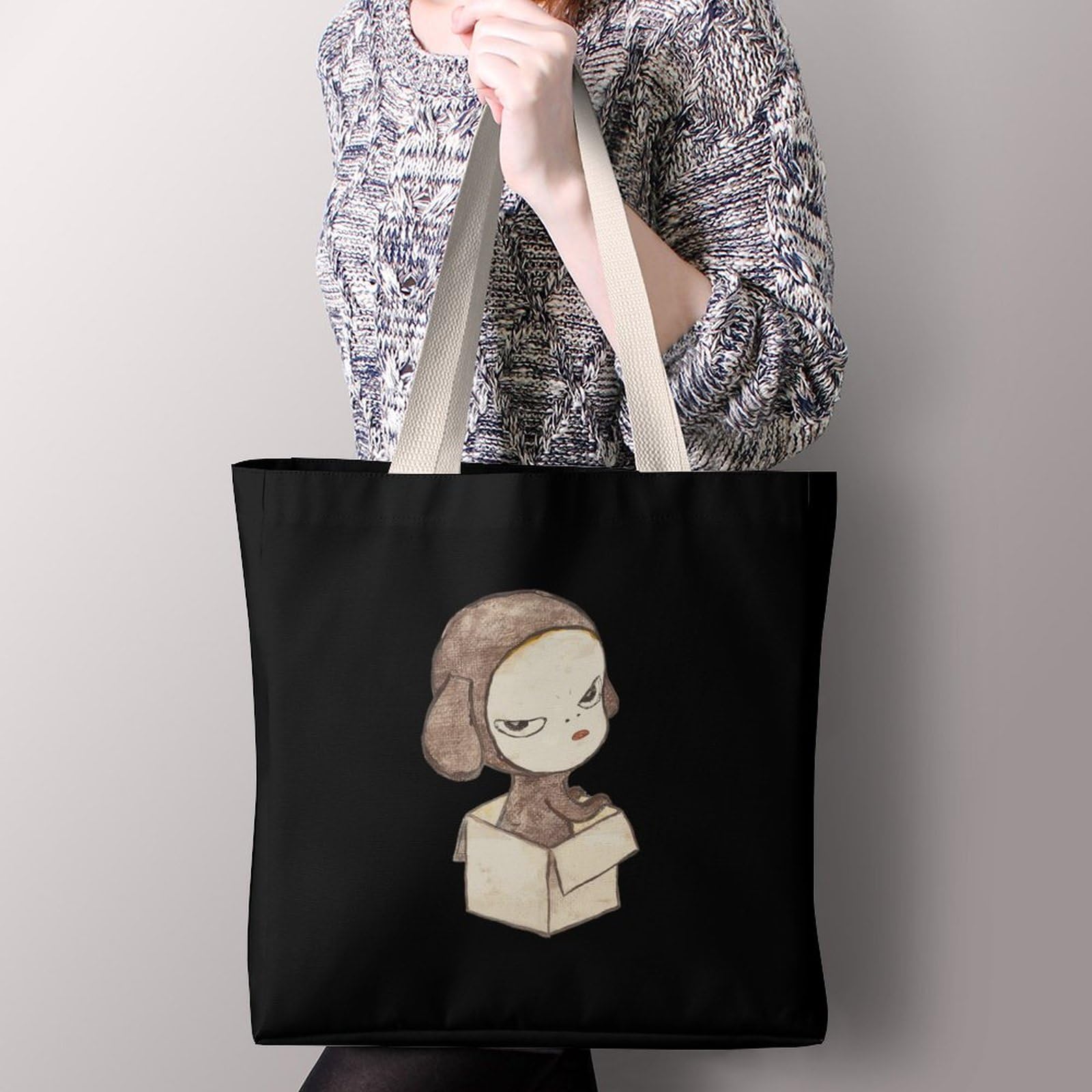 Amazon.co.jp: 奈良美智 トートバック 帆布 通勤 通学 軽量 かわいい 