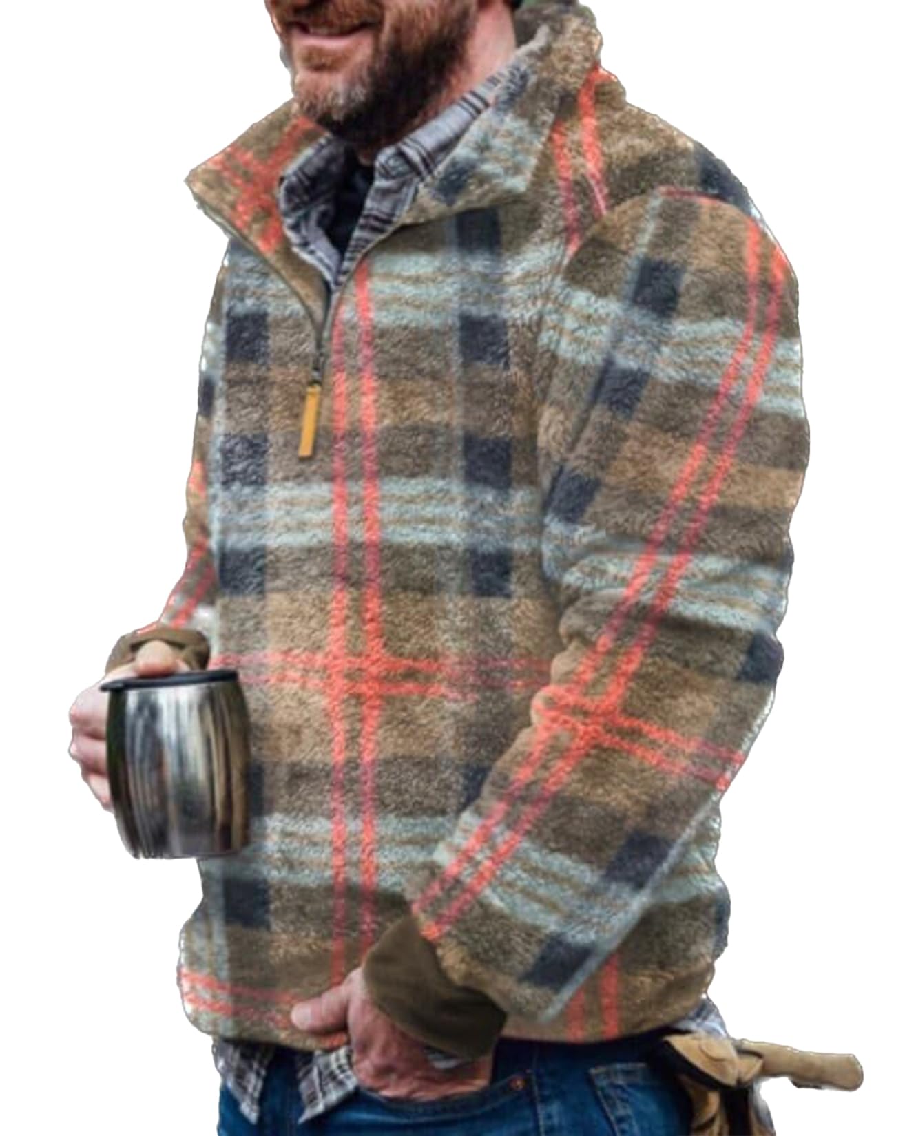 Western Sweatshirts for Men Aztec Fleece Pullover Sweatshirts Mens Vintage Print Fuzzy Sweatshirt
