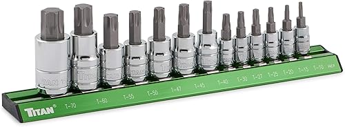 Miniatura 6 de Titan 16131 Juego de llaves hexagonales métricas de 7 piezas, 12 pulgada, organizador magnético con marcas de tamaño grabadas con láser