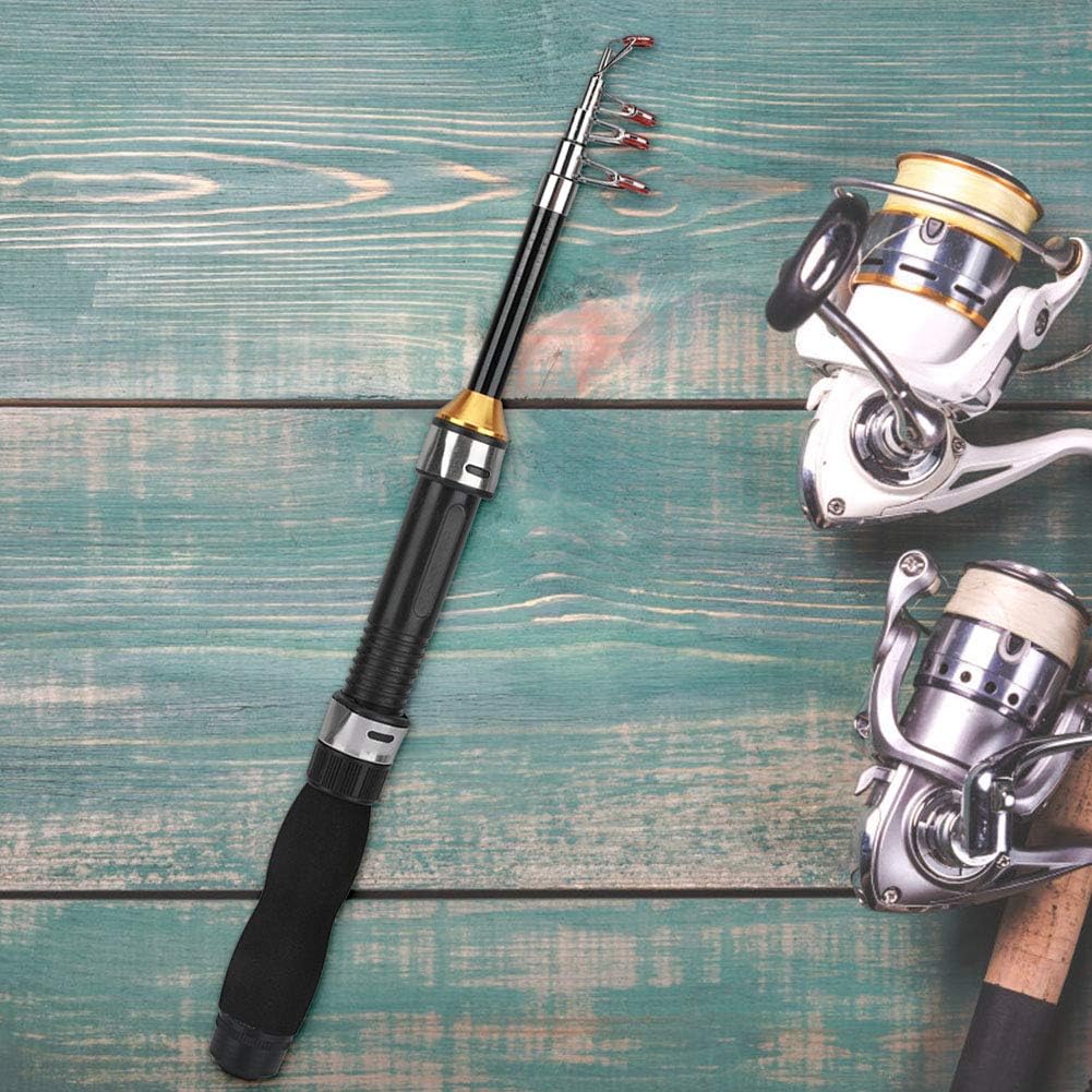 Teleskopowa Wędka Przenośna Mini Kieszonkowa Pen Rod Ice Fishing Sea Fishing Tools 28049-100, Chowana dla Początkujących i Wędkarzy (1,2 M)(1M)