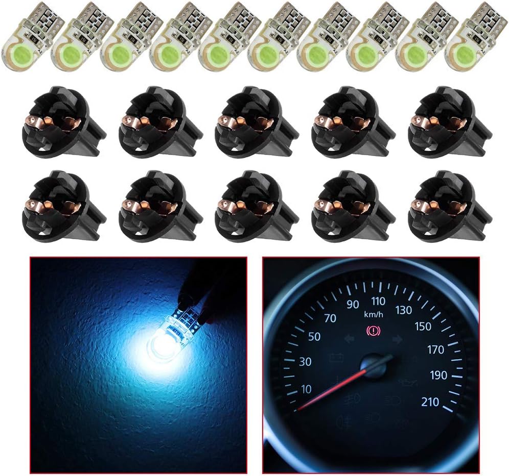 CCIYU 194 LED Bulb Twist Lock Socket, Canbus Error Free 6000K Ice Blue 168 LED Bulb