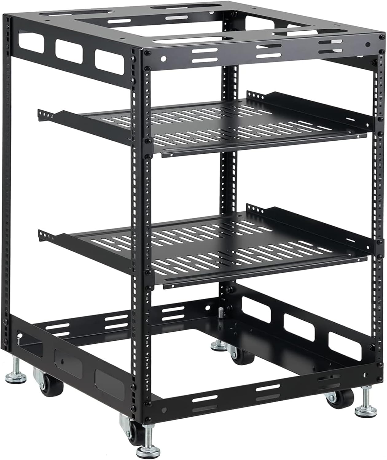 10U Open Frame Rack for Servers & AV Gear - Wall Mountable Design (Open or Closed top and Bottom Plates are Shipped Randomly)