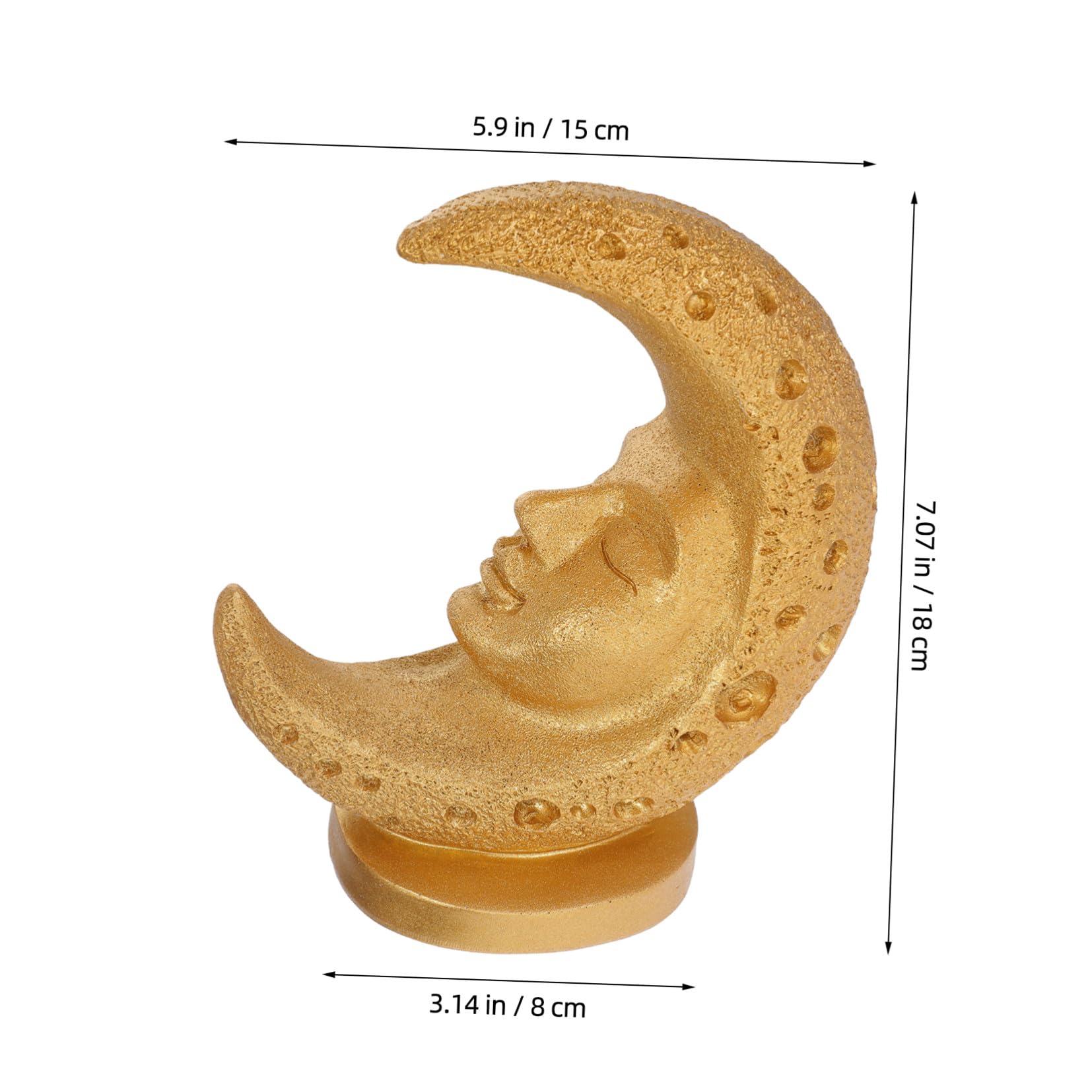 Alipis Statua Decorativa in Resina Dorata per Eid Mubarak Centrotavola per Ramadan e Decorazione da Tavolo per la Casa Ornamento Lunare Mubarak per Festa Islamica e Domestico