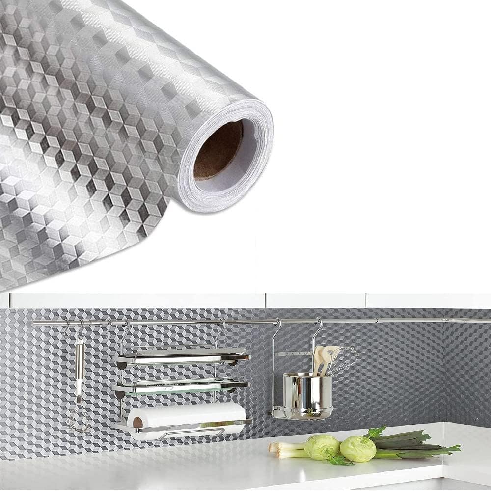 Kitchen Oil Proof Stickers, TANCUDER 40CM*3M Waterproof Aluminum Foil