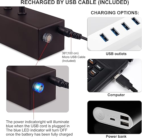 Miniatura 4 de FUNCHDAY Luz de imagen, luz de imagen a batería de 5000 mAh para pared, luz de pintura remota inalámbrica con temporizador y regulable, luz de arte
