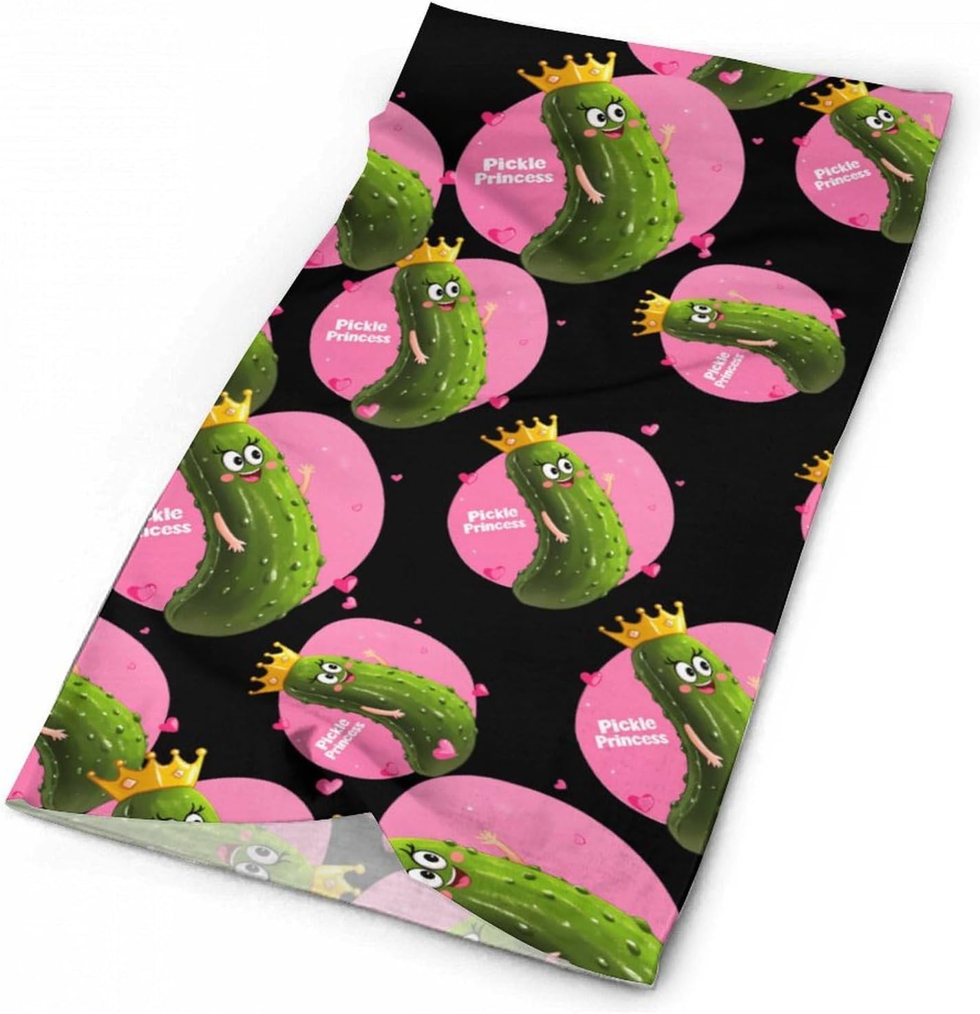 Pickle Princess Funny Pickle Cucumber Face Cover Neck Gaiters for Men Women Sun Protection Mask Scarf Hiking Bandana