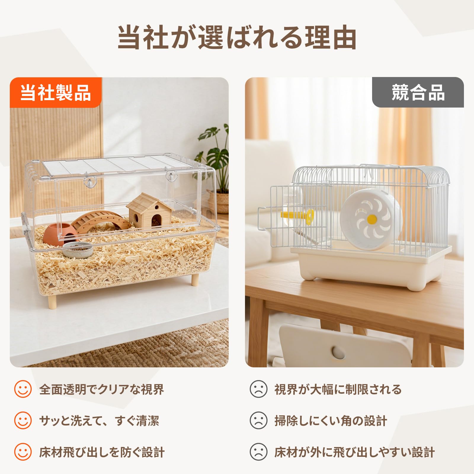Ruexue ハムスターケージ　小動物ゲージ　75x47x43cm Amazon | Ruexueの大型ハムスターケージ、完全に透明で視認性が良く