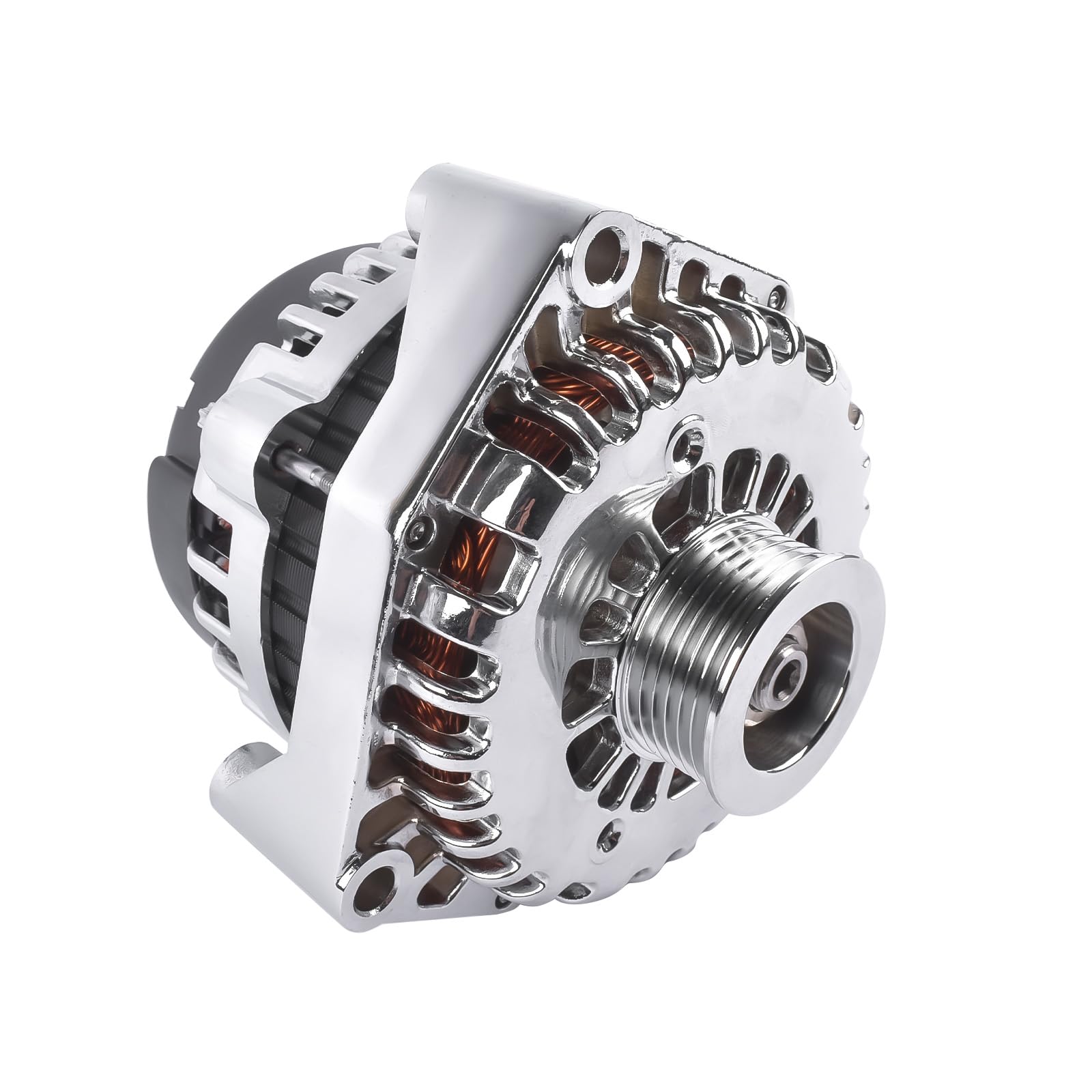 LS Truck 220A 12V AD244 Chrome Alternator Replacement for GM LS Based Trucks Vans & SUV Applications 1999-2006 4.8 5.3 6.0 1999-2006-image-7