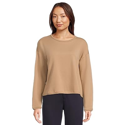 Eileen Fisher Round Neck Cropped Box Top Women